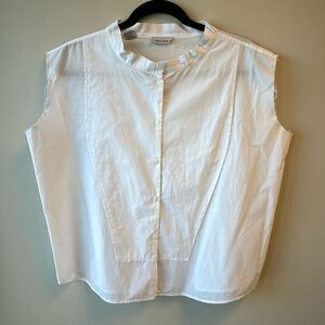 Sibel Saral white blouse small sleeveless cropped cotton